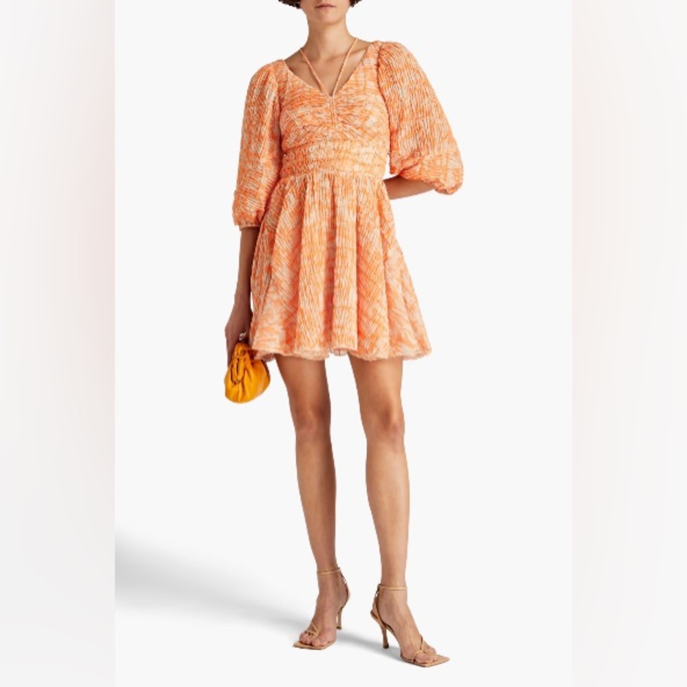 Jonathan Simkhai - Lena shirred printed chiffon mini dress